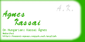 agnes kassai business card